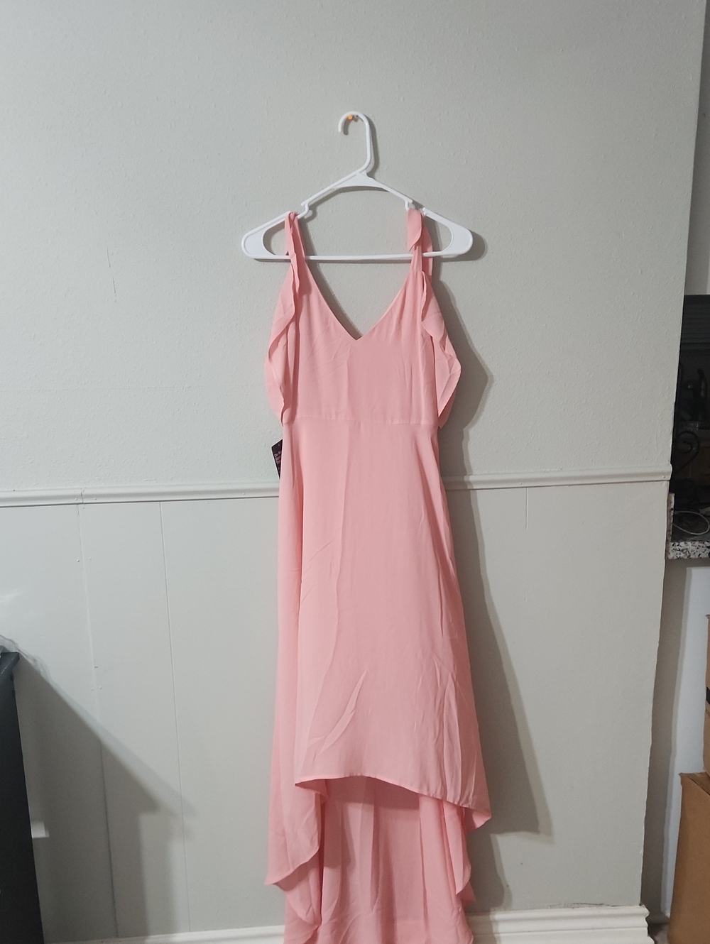 Express Blush Pink High-Low V-Neck Dress